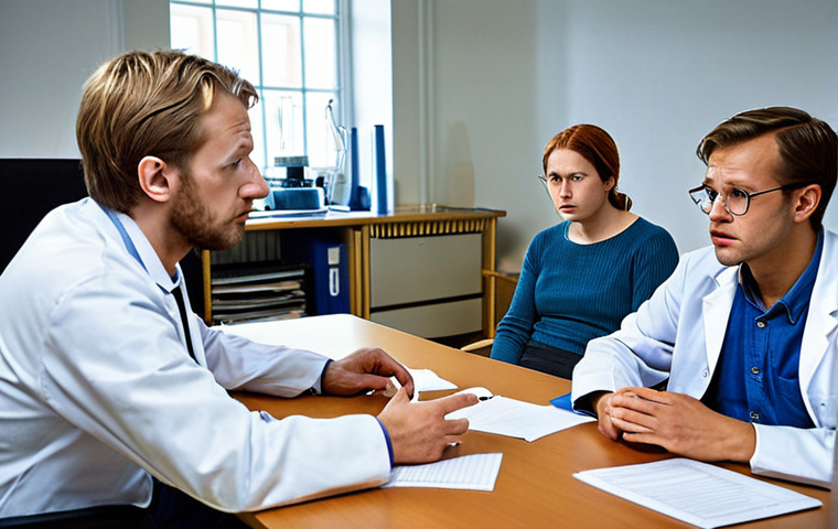 **
A young researcher looking overwhelmed but determined, sitting in a modern office surrounded by senior scientists engaged in a technical discussion. Soft, natural lighting. Focus on the researcher's expression of both anxiety and eagerness to learn. "Swedish research institute, collaboration, early career, learning curve"
**