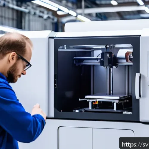 Home 30 3D 프린팅과 금속재료 활용 - A high-tech industrial workshop in Sweden showcasing advanced metal 3D printing technology in action...